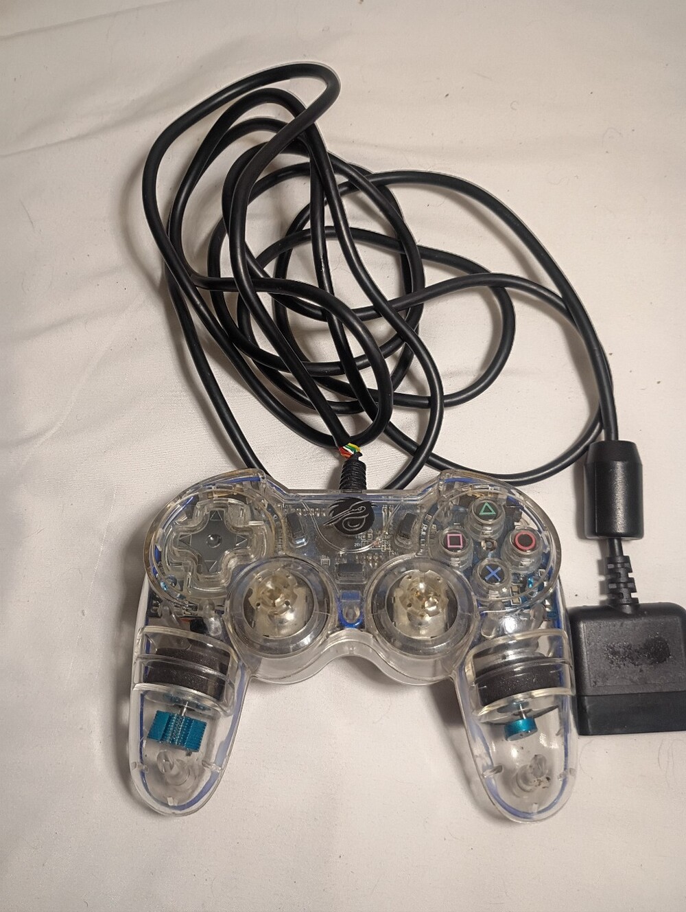 Vintage 2003 Pelican Chameleon Wired Controller Clear Sony PlayStation 2 PS2
